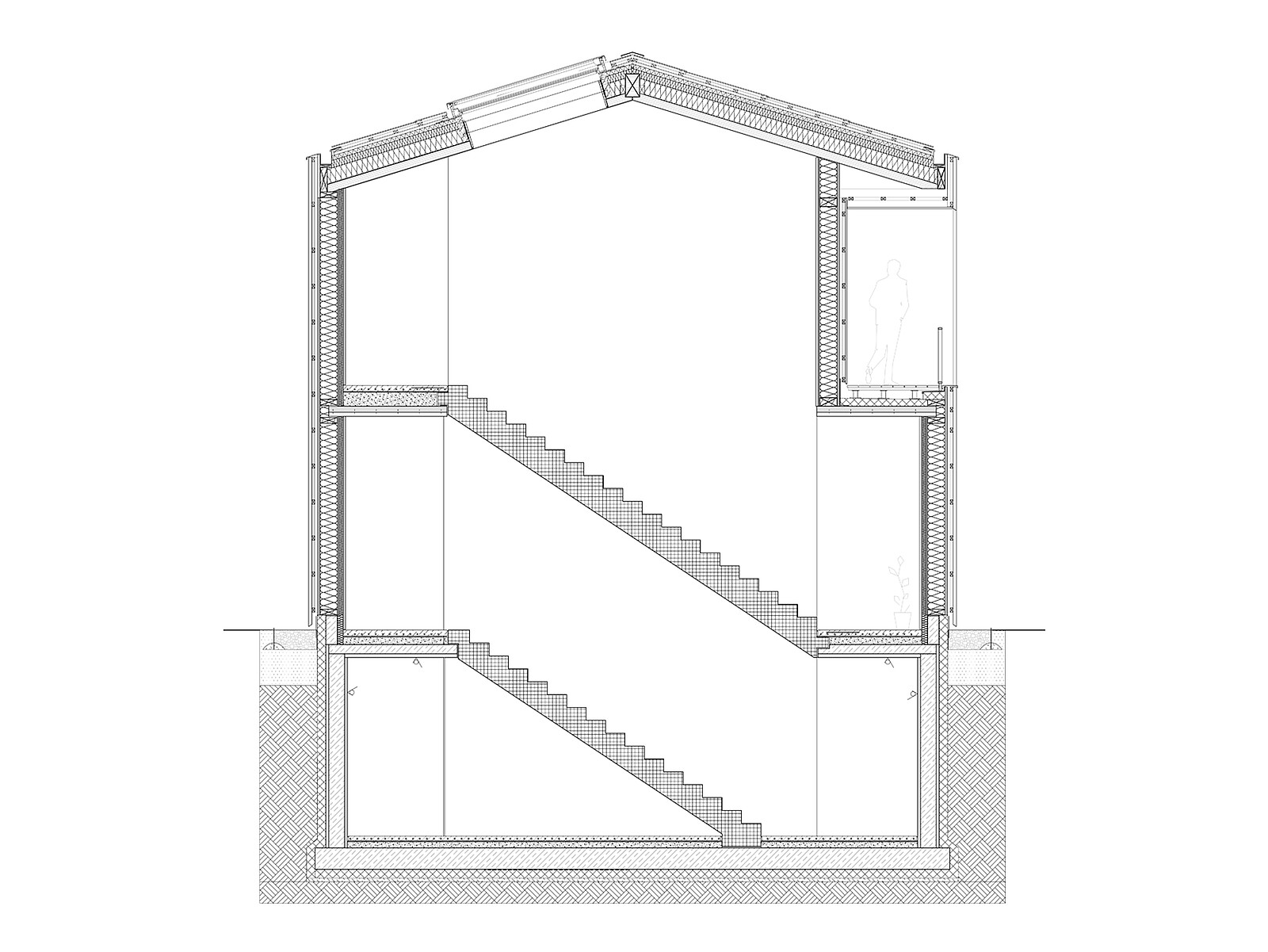 Schnitt Treppenhaus, Zeichnung: CKRS Architektengesellschaft mbH