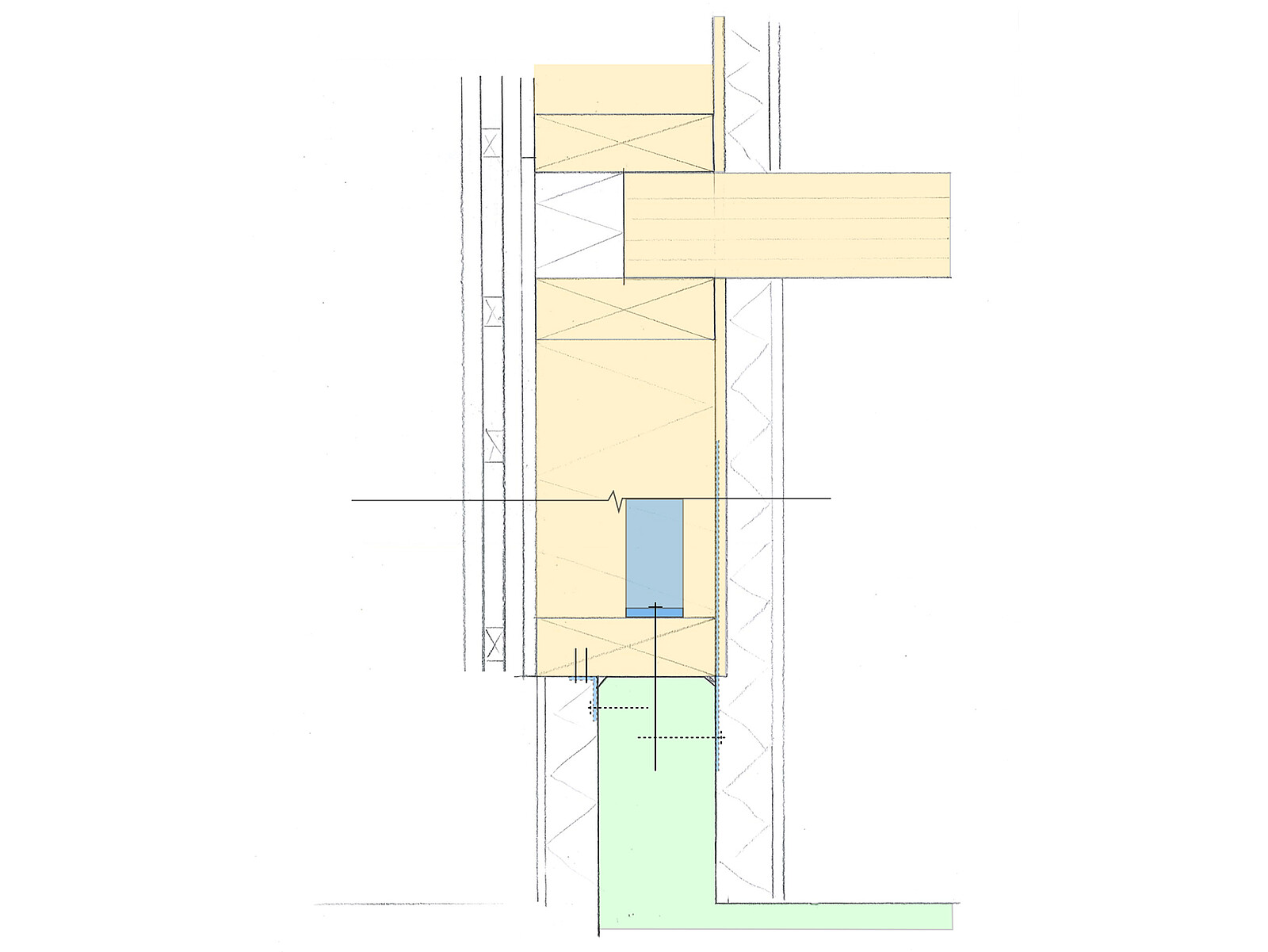 Anschlussdetail Sockel und Fassade, Zeichnung: EiSat GmbH