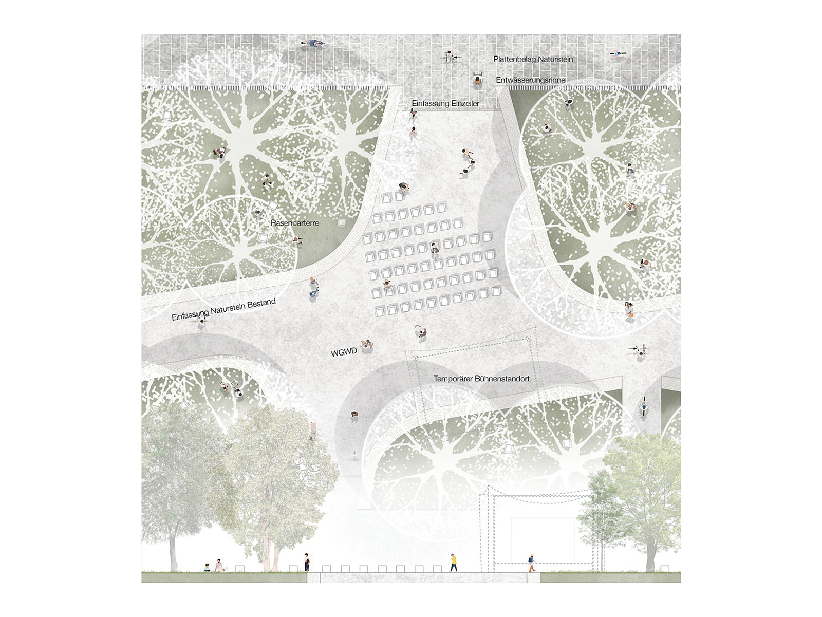 Grundriss Vertiefung ©chestnutt_niess Architekten und KUULA Landschaftsarchitekten